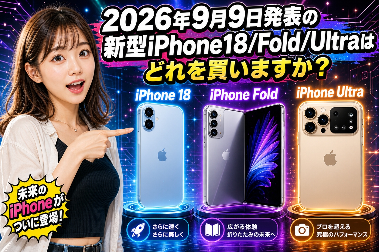 2026年9月9日発表の新型iPhone18/Fold/Ultraはどれを買いますか？